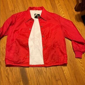 Vintage Sears Outerwear Red Snap-Button Fleece Lined Jacket size Large